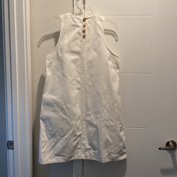 JCrew White denim shift dress with pockets. Style # AK247 size 10 - Picture 2 of 3